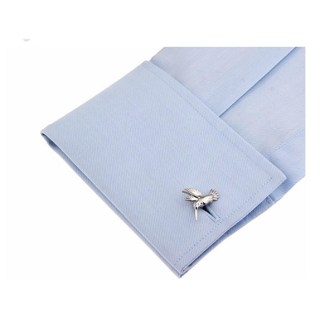 Charles William Elegant Silver Hummingbird Cufflinks Present Bird Watch Nature Forest