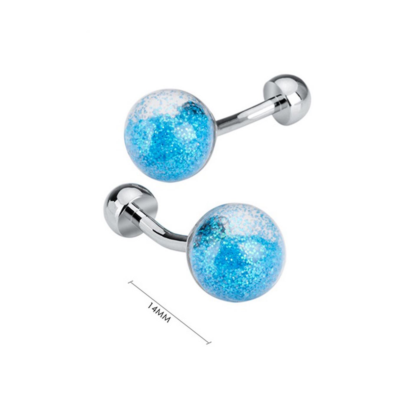 Charles Luxury Round Sand Timer Blue Colour Smart Cufflinks Wedding Business Unique Gift UK