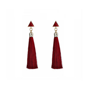Red Drop Tassle Tassel Earrings Dress Fashion Present Gift Ladies Girls Womans