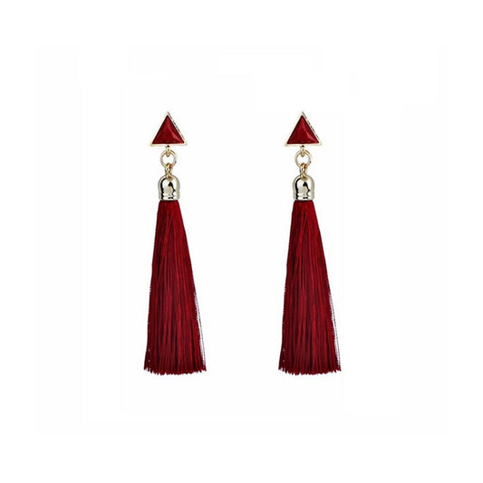 Red Drop Tassle Tassel Earrings Dress Fashion Present Gift Ladies Girls Womans