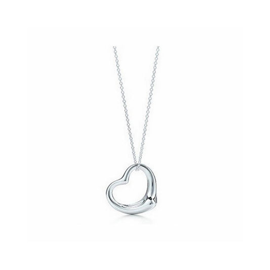 Charles William Women's Ladies Simple Silver Heart Love Pendant Necklace