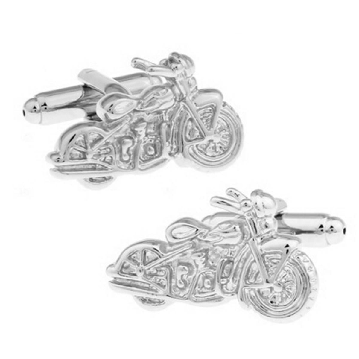 Charles William Sports Silver Motorcycle Motorbike Harley Style Racing Novelty Cufflinks Wedding Gift UK Seller