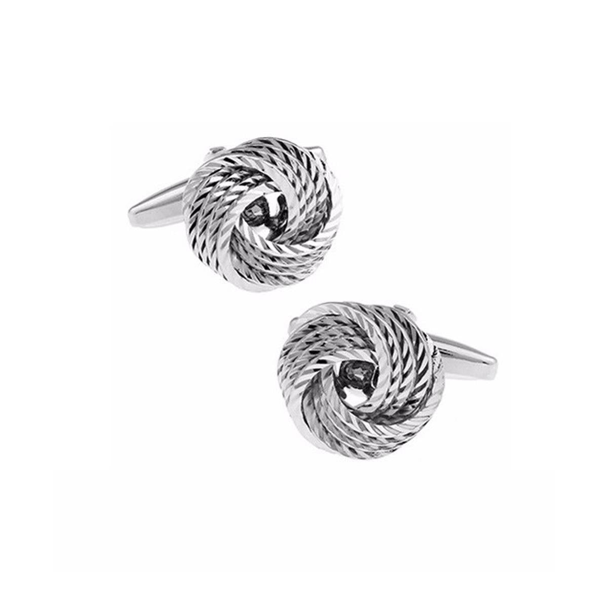 Charles William Silver Tone Stainless Steel Knot Style Cufflinks Wedding Formal Business