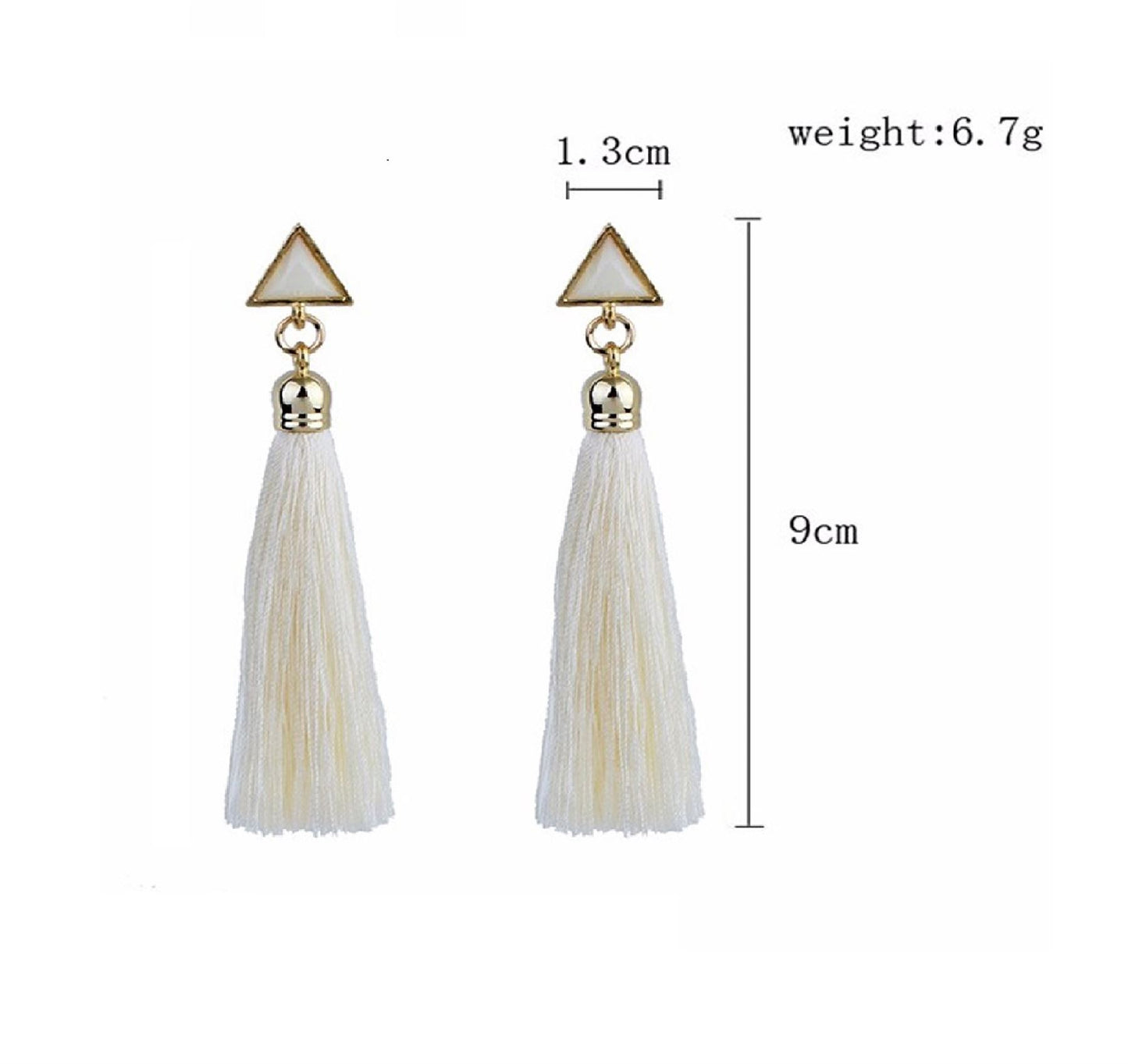 White Drop Tassle Tassel Earrings Dress Fashion Present Gift Ladies Girls Womans