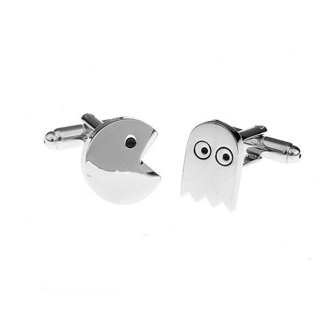 Charles William Elegant Silver Ghost Man Cufflinks Present Game Play Novelty Nostalgic