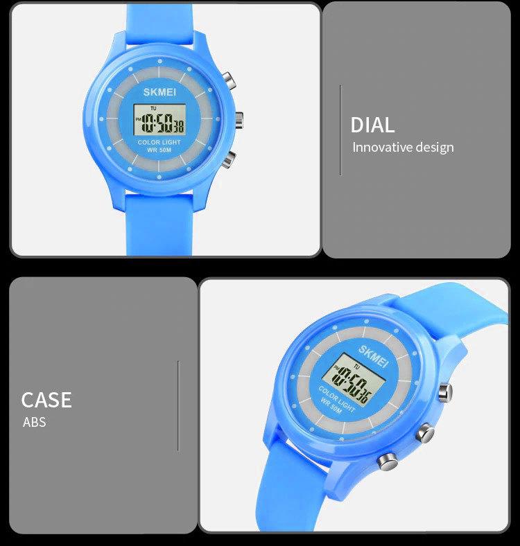 Childrens Blue Digital Watch with Date and Flashing Lights - Fun Design