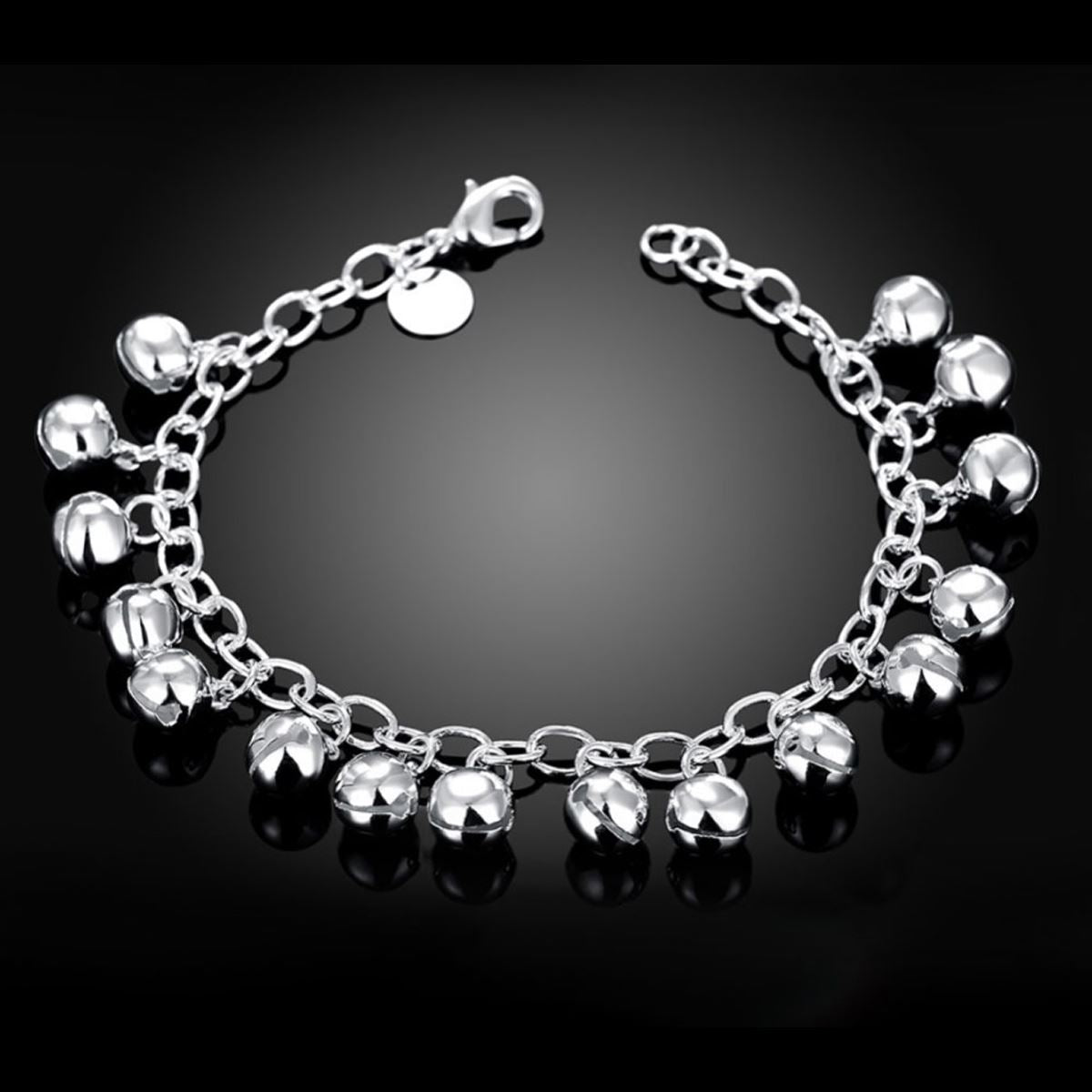 Women's Ladies Girls Bells Charm Bracelet Silver Plated Ringing Bell UK Seller