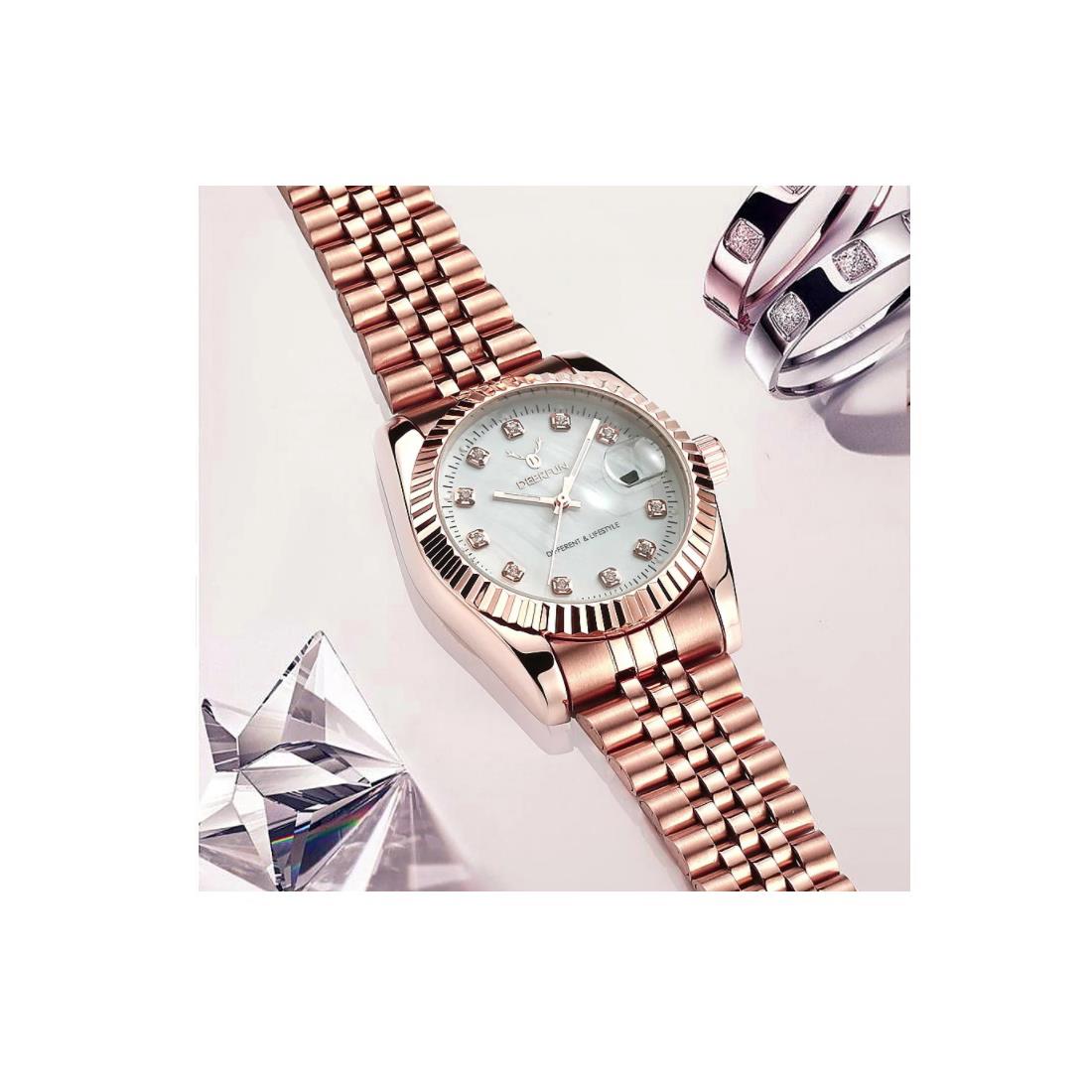 Deerfun Ladies Watch Rose Gold White Women Woman Smart Watches Two Tone Present UK