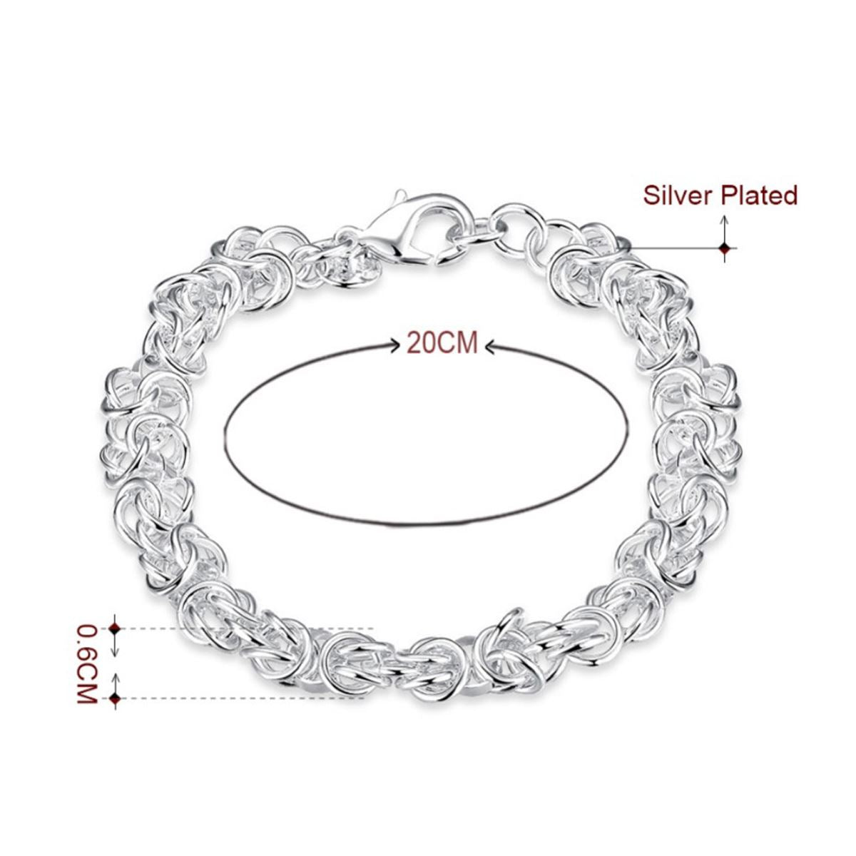 Women's Ladies Intricate Silver Plated Chain Bracelet With Lobster Clasp Close Modern Design UK Seller