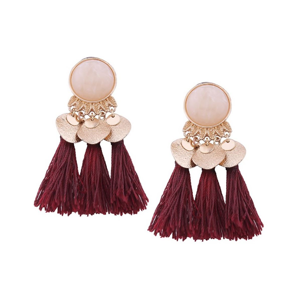 White Red Gold Drop Tassle Tassel Earrings Dress Fashion Ladies Girls Womans UK