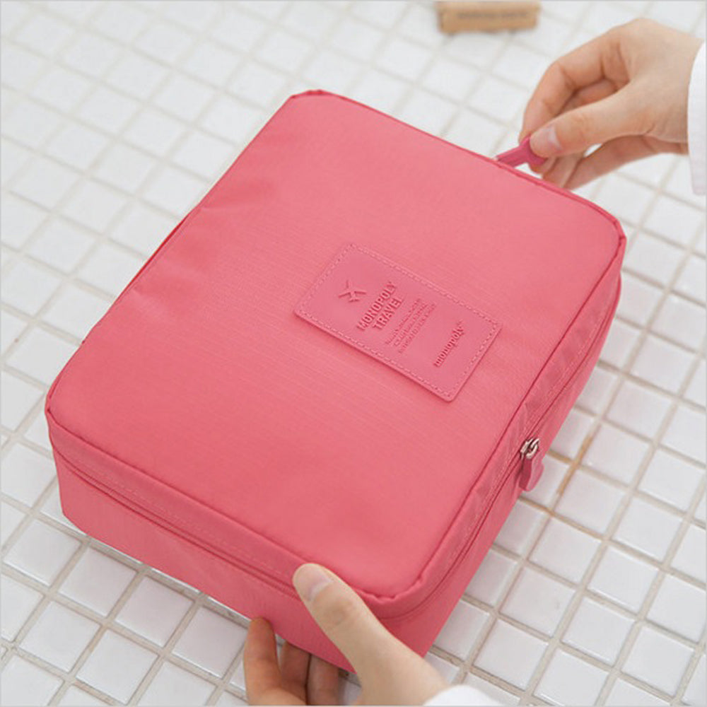 Travel Wash Bag Perfect For Toiletry, Cosmetics, Deodorant, Toothpaste, Toothbrushes Zip Close And Net Pockets