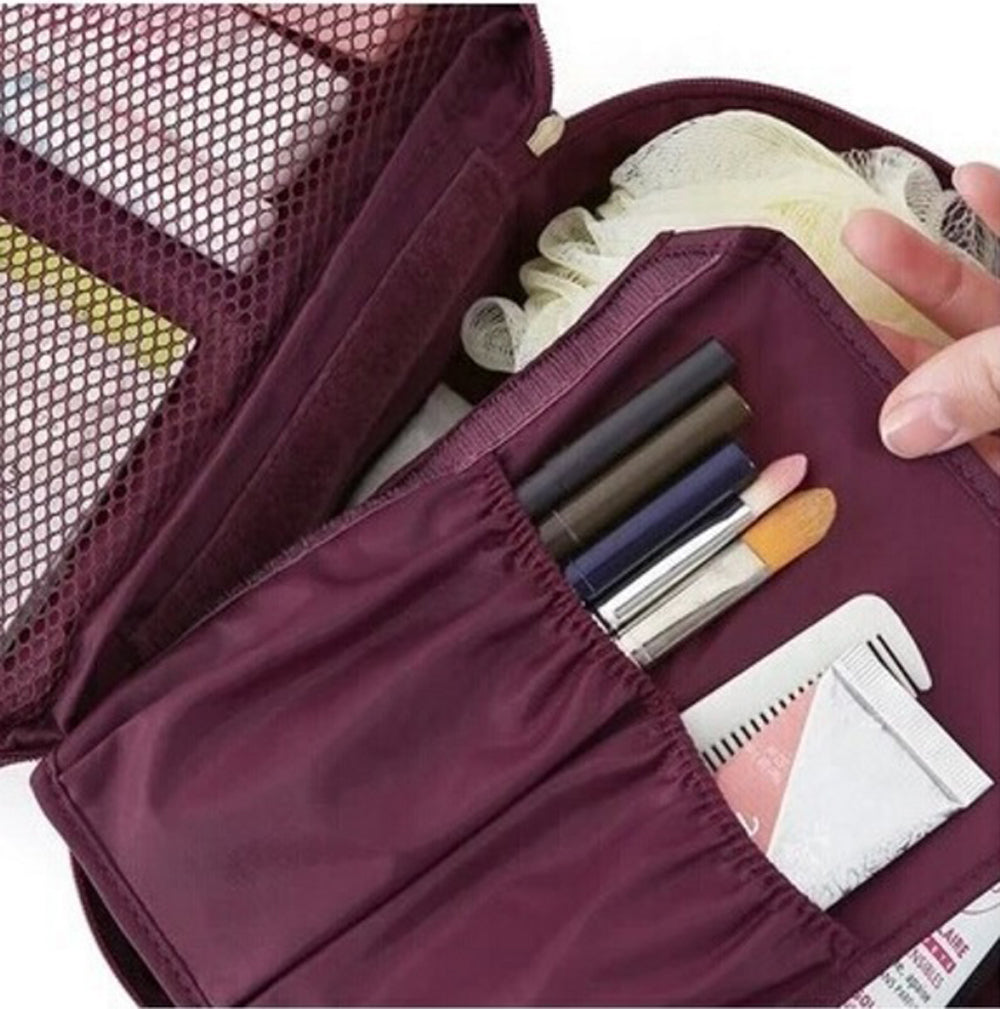 Travel Wash Bag Perfect For Toiletry, Cosmetics, Deodorant, Toothpaste, Toothbrushes Zip Close And Net Pockets