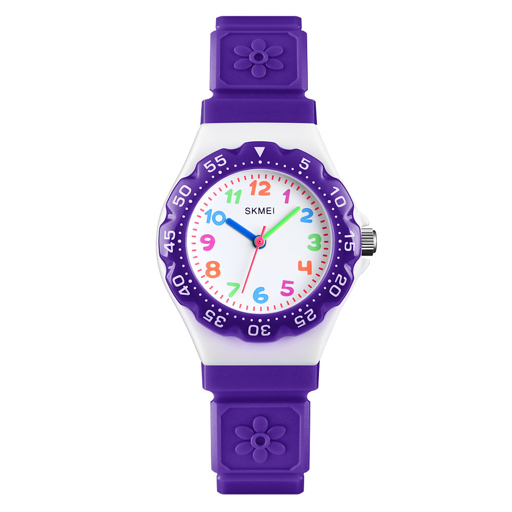 Skmei Kids Boys Girls Children First Watch Easy To Tell Time Learning 4 Colours Watch Clear Dial Colourful Hour Markers